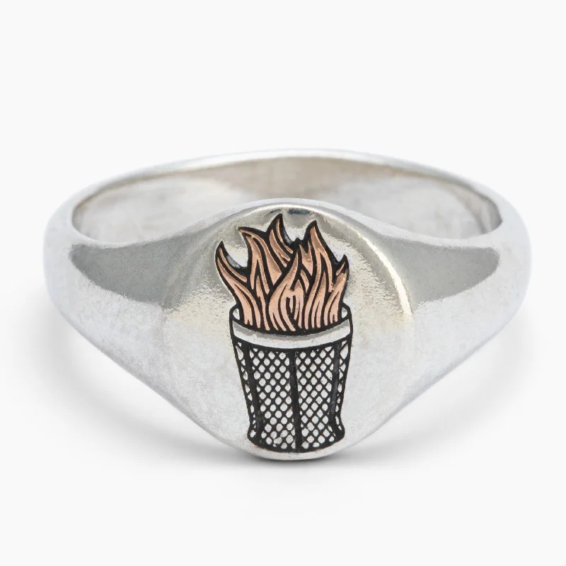 Stylish Diamond Ring-Trash Fire Signet