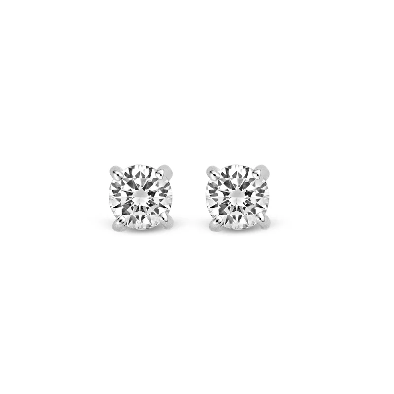 Artistic Crystal Earrings-Ti Sento Sterling Silver Brilliant Cut Cubic Zirconia Stud Earrings