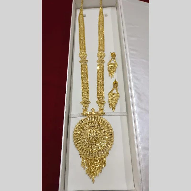 Lightweight Gold Necklace-Pari Art Jewellery Forming Long Necklace Set