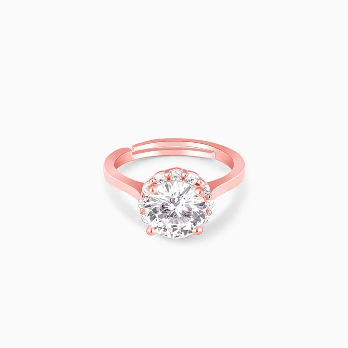 Fancy Engagement Ring-Rose Gold Sunshine Ring