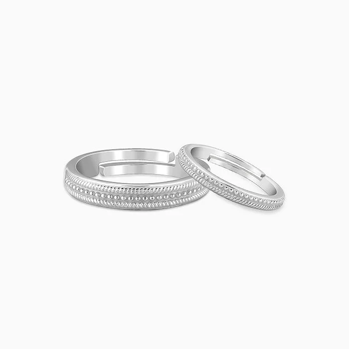 Eternity Band Diamond Ring-Silver Soulmates Couple Bands