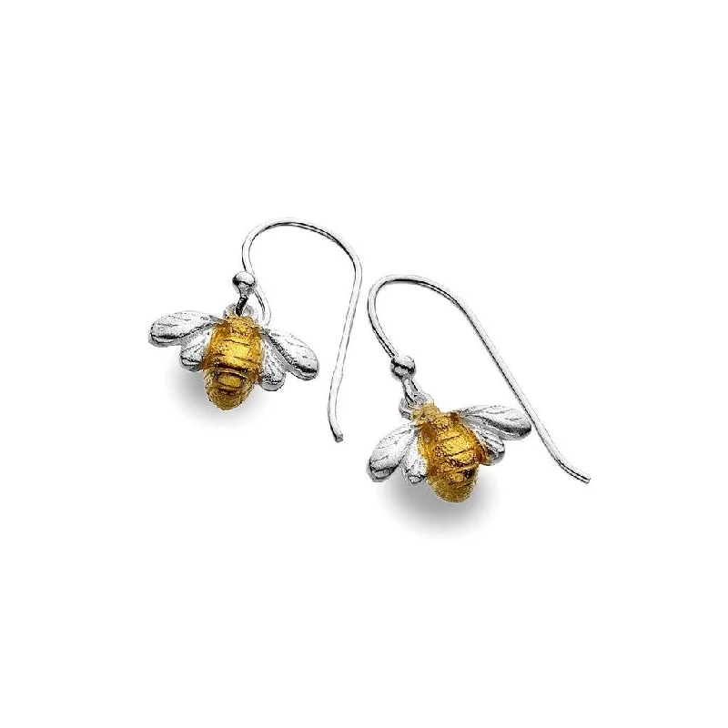 CZ Stud Earrings-Sea Gems Golden Bumblebee Earrings