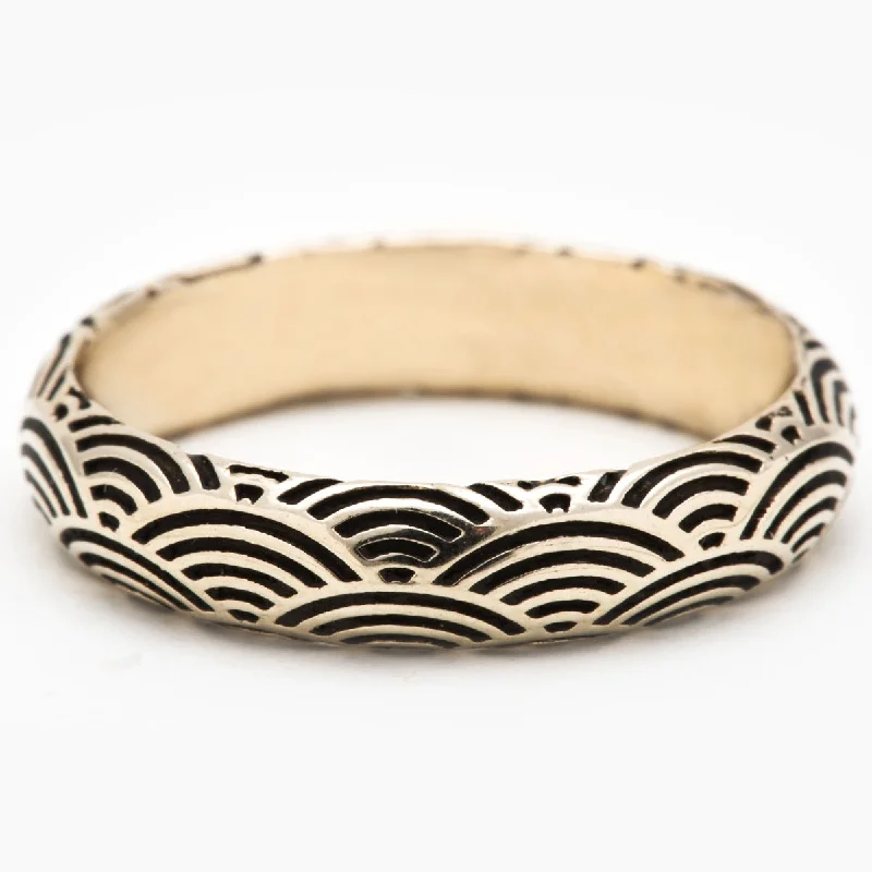 Stackable Silver Ring-Seigaiha Band