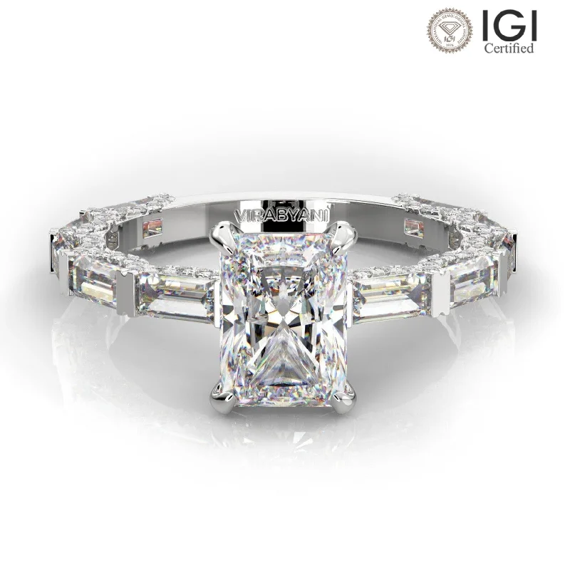 Simple Promise Ring-Francesca Radiant Lab Grown Diamond Engagement Ring IGI Certified