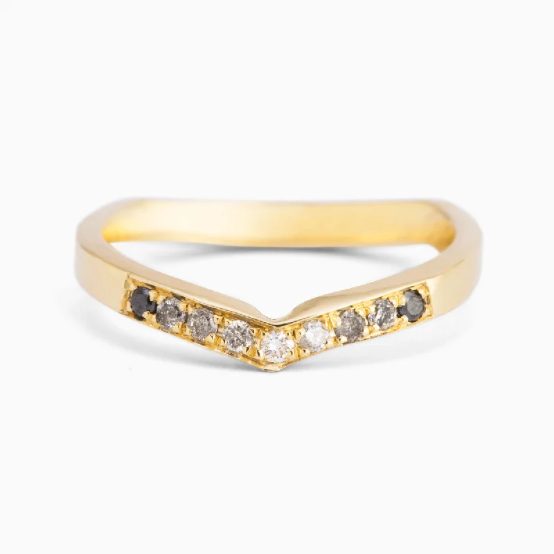 Custom Gold Wedding Ring-Gradient Nico Stacker