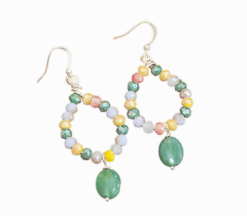 Moonstone Earrings-Jade Crystal Earrings