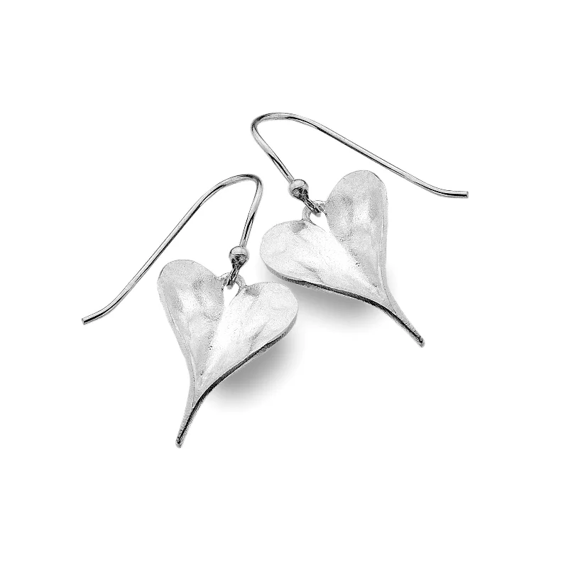 Rose Gold Drop Earrings-Sea Gems Heart Shaped Leaf Drop Earrings