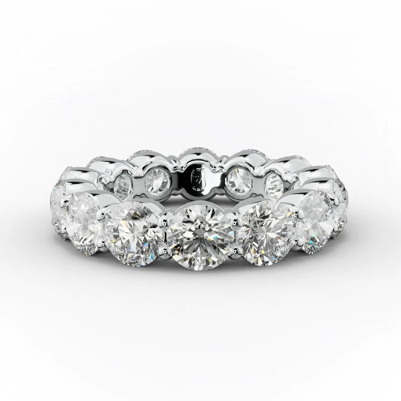 Cute Animal Rings-6.0 Carat Round Cut Diamond Classic Eternity Band Shared Prong