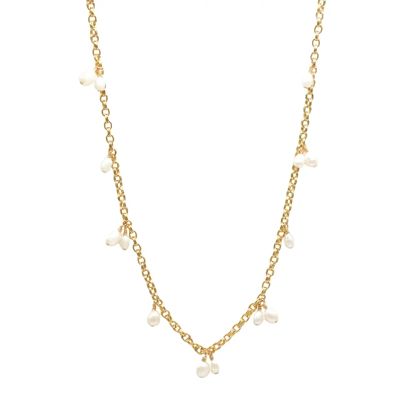 Delicate Gold Chain Necklace-Leila Pearl Necklace