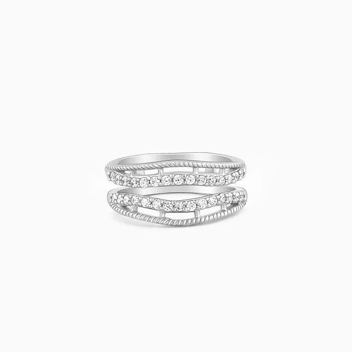 Men's Engagement Ring-Silver Promenade Faux Stack Ring