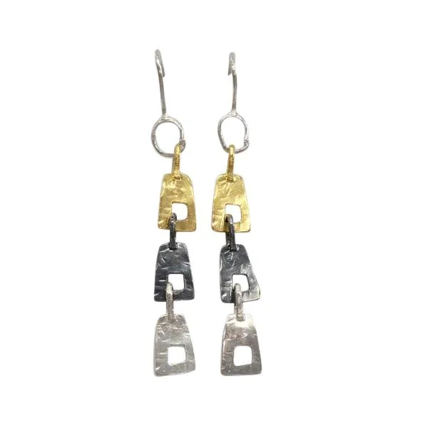 Trendy Pearl Earrings-Three Colour Spade Drop Earrings