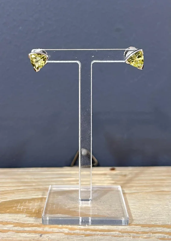 Elegant Drop Earrings-Unique & Co Sterling Silver Lemon Citrine Stud Earrings