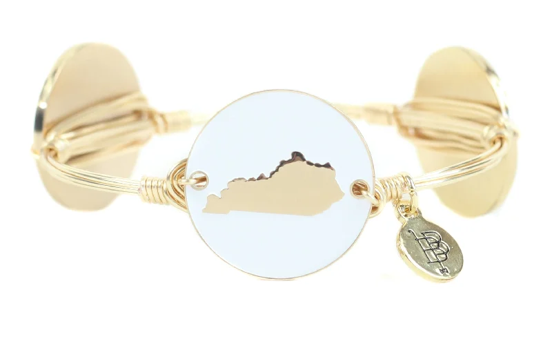 Gold Bangles with Crystals-The Gold + White Kentucky Bangle Bracelet