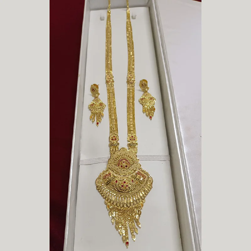 Vintage Gold Necklace-Pari Art Jewellery Forming Long Necklace Set