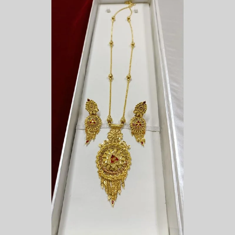 Celestial Moon Necklace-Pari Art Jewellery Forming Long Necklace Set