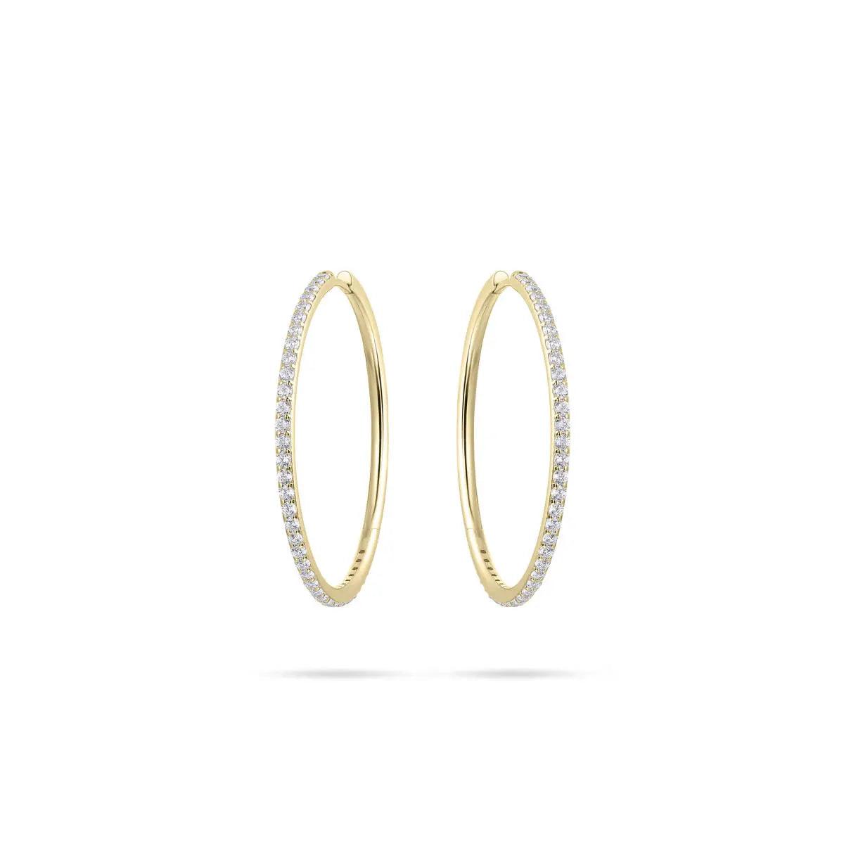 Colorful Pearl Earrings-40mm Extra Maxi Gold Sparkling Hoop Earrings