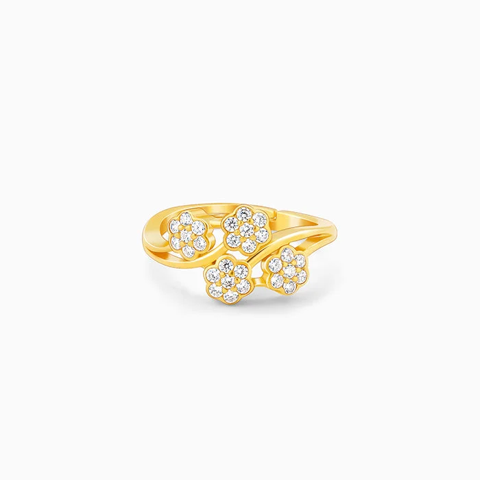 Designer Gold Ring-Golden Floral Fantasy Ring