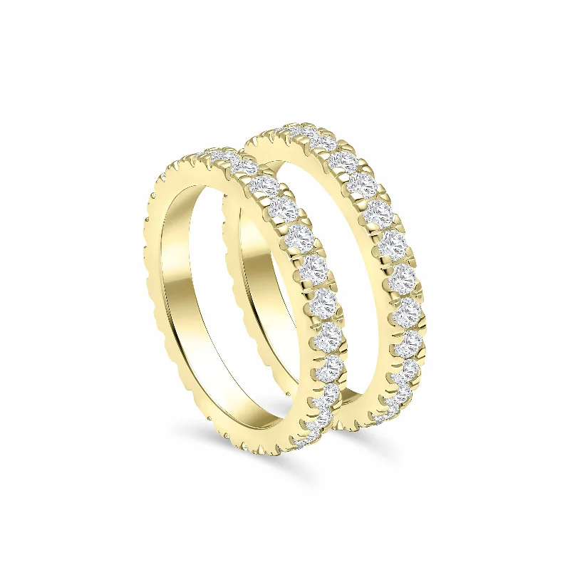 Birthstone Ring for Mom-The Eternity Stacking Set - Gold