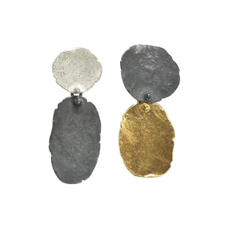 Luxe Drop Earrings-Three Colour Asymmetric Drop Earrings