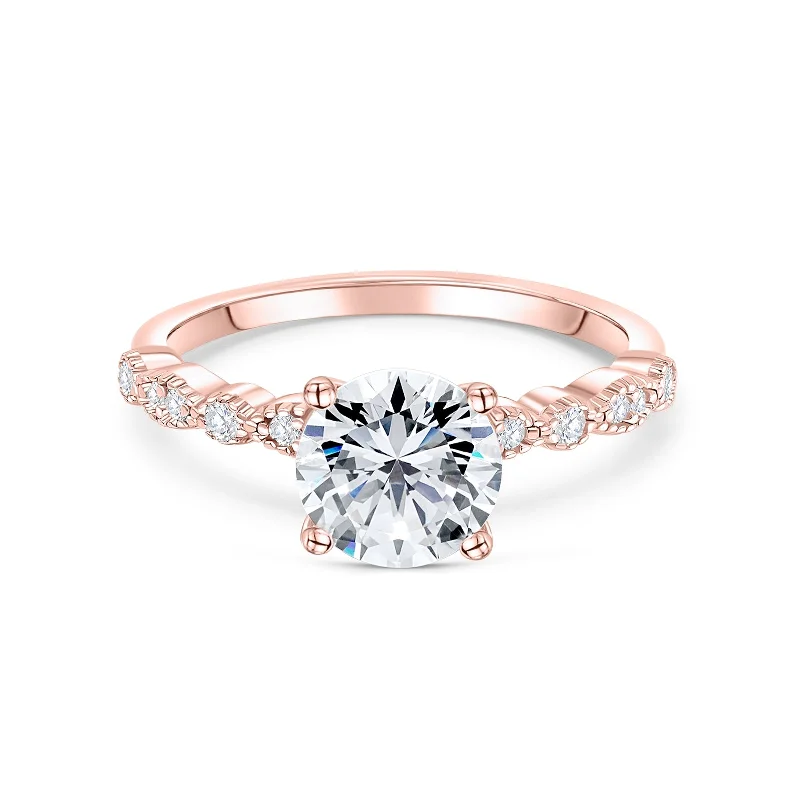 Two-Tone Gold Ring-The Sofia - Rose Gold