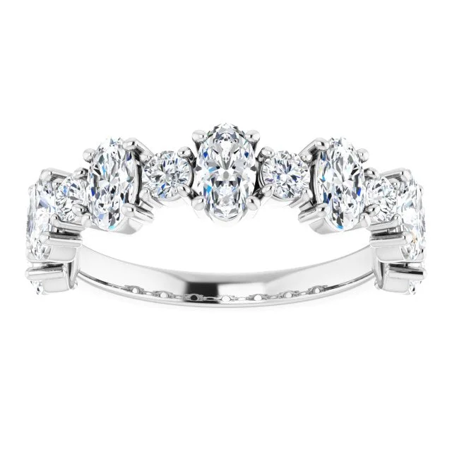 Personalized Stacking Ring-1.83 ct. Oval & Round Cut Diamond Wedding Band